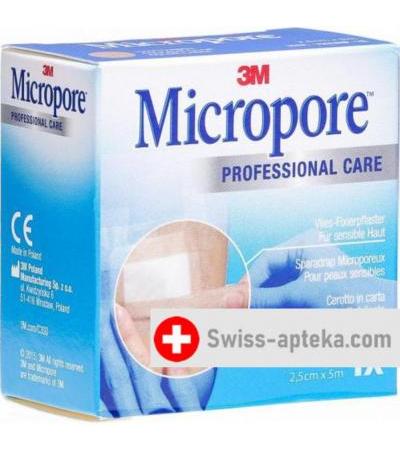 3M Micropore Vlies Heftpflaster ohne диспенсер 25мм x 5m телесный цвет