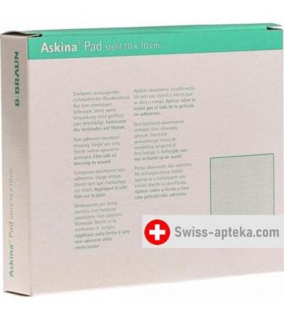 Askina Pad Vliesstoffkompresse 10смx10см 10 штук