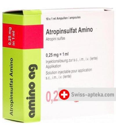 Атропина сульфат Амино 0.25 мг/мл 10 ампул 1 мл