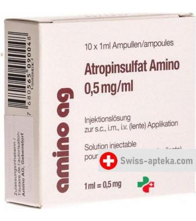 Атропина сульфат Амино 0.5 мг/мл 10 ампул 1 мл