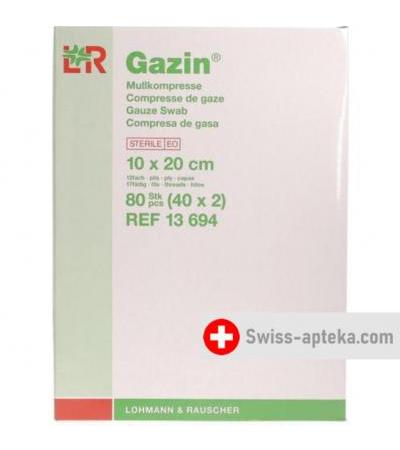 Flawa Gazin Set Mullkompressen 20x10см 12-fach 40x 2 штуки