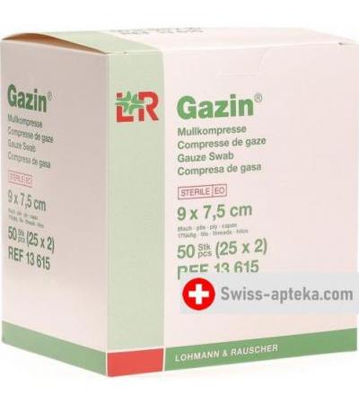 Flawa Gazin Set Mullkompressen 7.5x9см 8-fach стерильный 25x 2 штуки