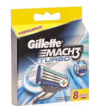 Gillette Mach3 Turbo Ersatzklingen 8 штук