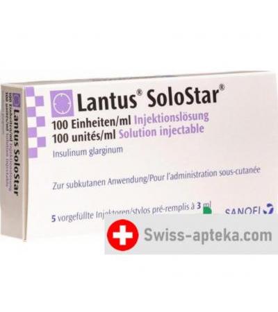 Лантус Солостар раствор для инъекций 5 готовых картриджей 3 мл