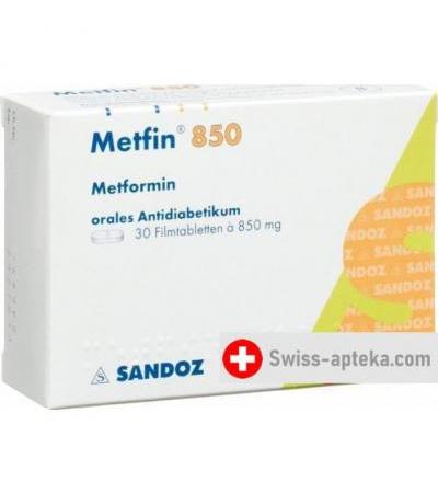 Метфин 850 мг 30 таблеток покрытых оболочкой