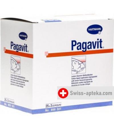 Pagavit Glyc Mundpflegestabchen 25 пакетиков 3 штуки