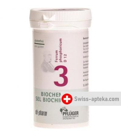 Pflueger Schussler Nr. 3 Ferr Phos в таблетках, D 12 100г