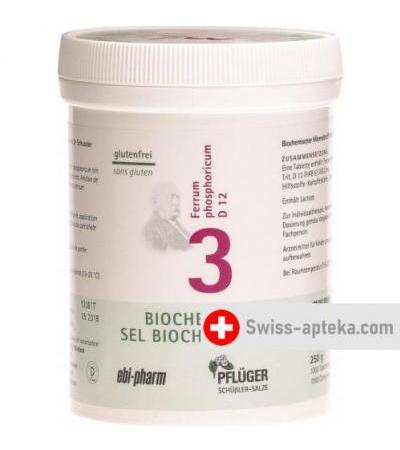 Pflueger Schussler Nr. 3 Ferr Phos в таблетках, D 12 250г