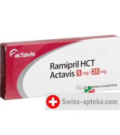 Рамиприл HCT Актавис 5/25 20 таблеток