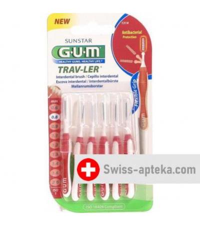 Sunstar GUM Trav-Ler Interdentalbursten 0.8мм 6 штук