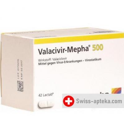 Валацивир Мефа 500 мг 42 таблетки покрытых оболочкой