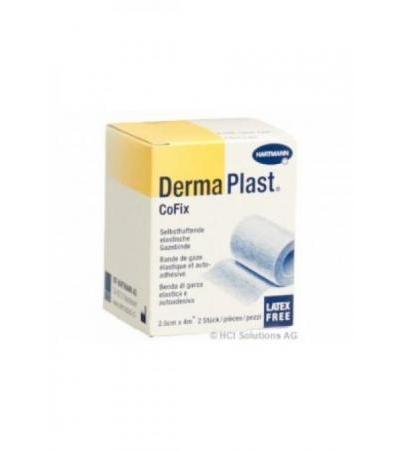 DERMAPLAST COFIX Gazebinde 2.5cmx4m weiss 2 Stk