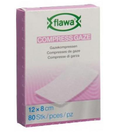 FLAWA Gazekompressen geschn 8x12cm keimred 80 Stk