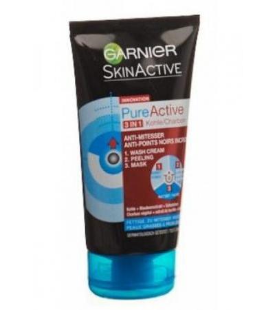 GARNIER Pure Active 3in1 Charcoal Tb 150 ml