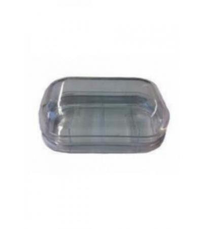 HERBA Seifendose transparent m Silberrand
