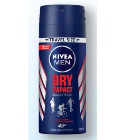 NIVEA Male Deo Aeros Dry Impact Pocket Size 100 ml