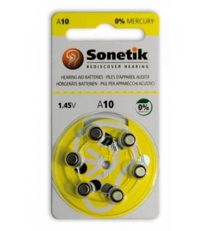 SONETIK Hörgerät Batterien A10 10 Blist 6 Stk