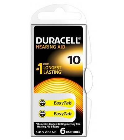 DURACELL BATTERIE EASYTAB 10 ZINC AIR D6 1.4V 6 STK