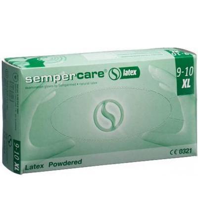 SEMPERCARE HANDSCHUHE LATEX XL GEPUDERT UNSTERIL 90 STK