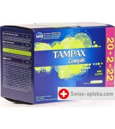 Tampax Compak Super Tampons 22 штуки